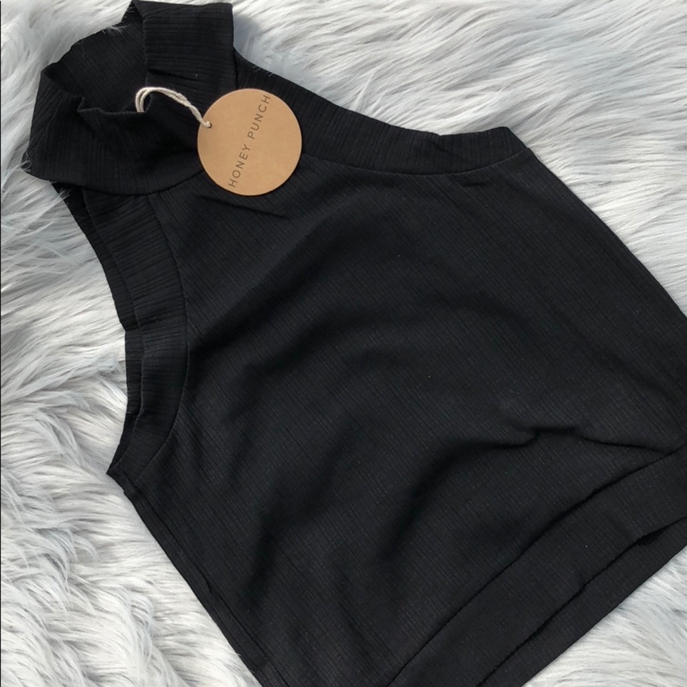 LAST ONE HONEY PUNCH RUST MOCK NECK RIBBED TOP - Picture 5 of 7